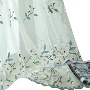 Wholesale Custom Pattern Embroidery Curtains Fabric Custom Size Window Curtains Fabric for the Living Room