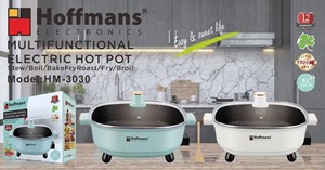 Hoffmans 1500W 6L 30CM Parrilla Eléctrica Antiadherente, Sartén y Asador, Fácil de Limpiar, para Cocinar, Estofar, Hervir, Hornear, Freír y Asar <span class=keywords><strong>a</strong></span> <span class=keywords><strong>la</strong></span> Parrilla - Product Image 5