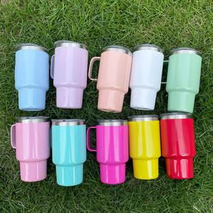 Vaso de Vidrio Personalizado con Logotipo, Color Macaron, Sublimado, Mini Vaso de 3oz con Asa para Fiestas de Cumpleaños y Bares - Product Image 1