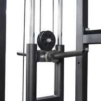 Smith Machine Multipurpose Power Cage Squat Rack pour Système d'Entraînement à Domicile avec Barre de Traction et Station Landmine