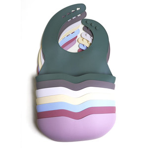 Babero de silicona para bebés de 0 a 6 meses, impermeable, resistente a las manchas, tipo arco, estilo sencillo - Product Image 1