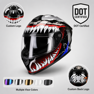Casco de Motocicleta Integral Personalizado OEM, Material ABS, Certificado DOT, Doble Visera, Fabricante, Venta al por Mayor, Casco de Carreras - Product Image 2