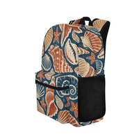 Sac à dos décontracté personnalisé avec imprimé coquillage, étoile de mer et animaux marins pour l'école et les voyages