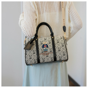 Bolso bandolera de hombro portátil de gran capacidad para mujer de moda americana europea, bolso de transporte grande, bolso de viaje, bolso de lona - Product Image 4