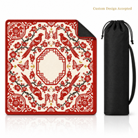 Tapis de Mahjong en Jacquard de Luxe Moderne avec Bordures Renforcées et Sac de Rangement – OEM, Marque Privée, Image Personnalisée Disponible, Vente en Gros pour le Poker