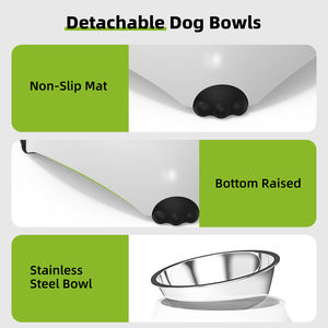 Grand bol double en mélamine solide pour animaux de compagnie avec fonction 3-en-1 pour l'alimentation et le rangement des chiens en intérieur - Product Image 6