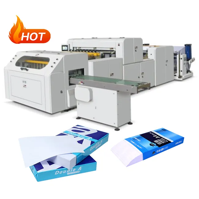 Full Automatic Roll To Sheet A3 A4 Paper Cutting And Ream Packing Machine Line