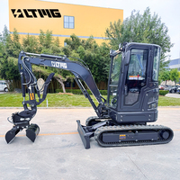 LTMG Mini Machinery Drill Digger Rubber Track 3 Ton 3000 kg Crawler Excavator with Clamshell Bucket