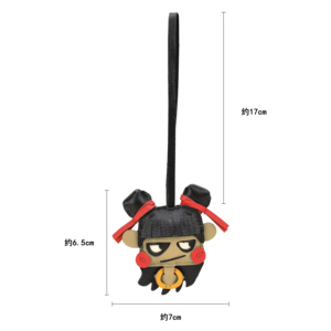 Bolso Hobo de Cuero con Colgante de Mascota Pequeño Nezha, Hecho a Mano con Cuero Genuino - Product Image 3