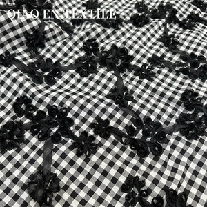 Hecho a mano tridimensional bordado Plaid Vine Wrap tela Vintage transpirable Top chaleco vestido bolsa zapatos sombrero trama de punto hogar - Product Image 3