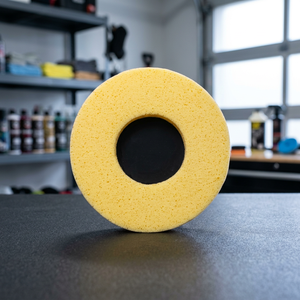 Éponge de ponçage ronde Rokamat avec trou central, outil abrasif jaune, modèle 48800, pour la finition des surfaces - Product Image 2