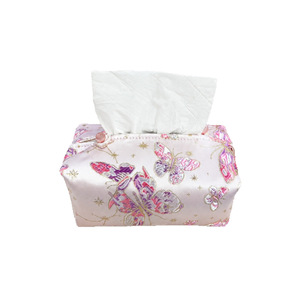 Caja de pañuelos de tela con diseño de hoja de bambú, estilo chino, decoración para sala de té, soporte para pañuelos inspirado en el Zen - Product Image 4