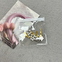 Mini sacs en plastique PVC pour l'emballage de bijoux, logo imprimé en feuille d'or, sac transparent à fermeture éclair, petits sacs personnalisés