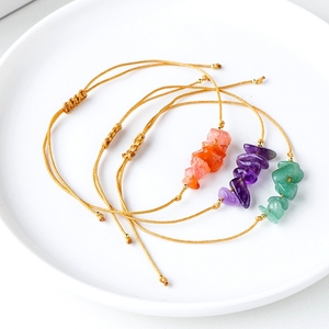 En Europa y América, existen pulseras populares <span class=keywords><strong>de</strong></span> piedras trituradas irregulares tejidas a mano, estilo bohemio, con ojo <span class=keywords><strong>de</strong></span> tigre y amatista, para la <span class=keywords><strong>playa</strong></span>. - Product Image 1