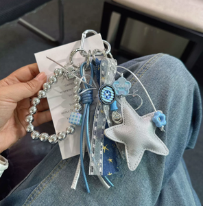 Colgante de cuerda tejida con estrella colgante de la serie color plata al por mayor, pequeño dije deslizante para bolso, regalo personalizado, colgante encantador - Product Image 4