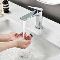 Robinet de lavabo cascade moderne à poignée unique, eau chaude et froide, en laiton, prix usine