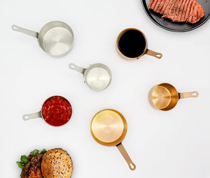 Dipping bowl, spoon, pepper <b>sauce</b> bowl, tableware, kitchen mini melting tool, stainless steel <b>sauce</b> cup with handle - Product Image 5