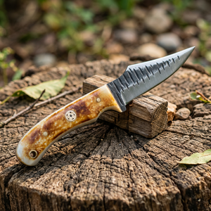 UMAR <b>FAROOQ</b> Custom Handmade Carbon Steel Skinning Hunting/Camping Knife Bone Handle | Survival EDC Blade Drop Point 3mm - Product Image 1