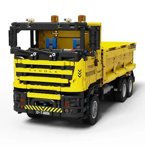 diy mühendislik kamyon Suppliers-Stokta teknik DAMPERLİ KAMYON T4006 DIY yapı taşları elektrik mühendisliği serisi modeli tuğla oyuncaklar montaj çocuklar için hediye