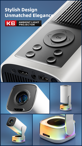 Proyector de Video para Fiestas con Enfoque Automático, Keystone, Películas 4K, WiFi 5G 6, Resolución Nativa 1080P Full HD, Android 13, Cine en Casa, KTV, Luz RGB, HDR - Product Image 2