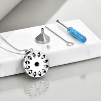 Bijoux fins, pendentif rond personnalisé en argent sterling 925, collier urne pour cendres