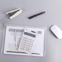 Sobre de Plástico Transparente Reutilizable, Carpeta de Archivo Impermeable con Botón a Presión, Tamaño A4, para Material Escolar y de Oficina