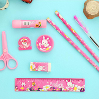 Ensemble de papeterie fabriqué Kawaii mignon Ningbo de huit pièces comprenant des stylos crayons pour une utilisation scolaire pour un cadeau d'anniversaire