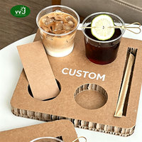 Support à gobelets en carton alvéolé personnalisé VVG, écologique, pour café, thé à bulles, café, bar à jus, vente en gros