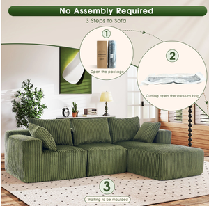 TikTok वायरल क्लाउड सोफे 107 इंच l आकार अनुभागीय सोफा चेज़ के साथ - Product Image 4