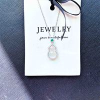 Chinois Jade Gourde Charme Collier Zircon Calcédoine Gourde Pendentif Jade Gourde Agate Charme Collier Bijoux