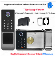 Cerradura inteligente impermeable, cerradura de seguridad para el hogar, huella dactilar, puerta exterior, contraseña Digital, aplicación remota, cerradura de llanta