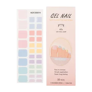 Uv Gel Hot Selling Huizi New Long Lasting Feet UV Gel Semi Cured Gel Nail Strips