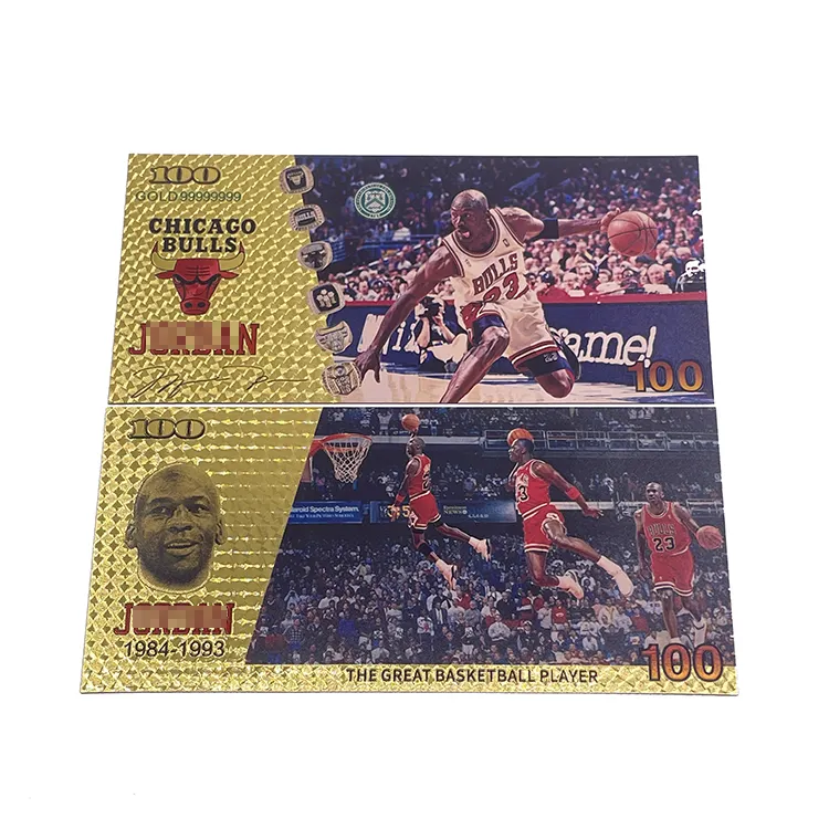 アメリカバスケットボールスターブルズジョルダンお土産100マネーゴールドメッキフォイル紙幣在庫あり