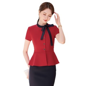 Summer Short Sleeve Suit Skirt For Hotel Staff Professional Formal Attire Women Polyester Cotton Uniform - Product Image 5