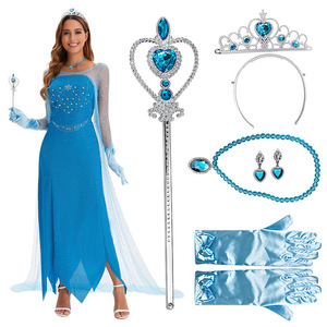 Nuovo Design 2025 Costume da Principessa Elsa di Frozen per <span class=keywords><strong>Donna</strong></span> Adulta, Abito per Feste in Maschera Ispirato a Film e TV in Poliestere - Product Image 6