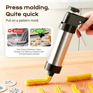 Stainless Steel Eco-Friendly 8+13 Pieces Cookies Press Biscuit Gun Kit Decorating Nozzle Melted <b>Bean</b> Kitchen <b>Baking</b> Cream Gun - Product Image 3