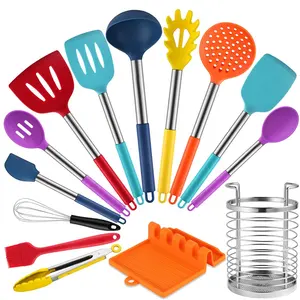 TOALLWIN utensili da cucina gadget per uso domestico in silicone utensili da cucina set da cucina all'ingrosso in silicone utensili da cucina con supporto