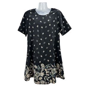 Impresión con cremallera Vestido dazy de alta calidad Camisetas de mujer Vestido Negro - Product Image 2