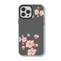 Coque de téléphone portable en PP style 2-en-1 avec impression florale rose pour iPhone 7 X Xr Xs 11 12 13 14 15 16 17 18 Pro Max