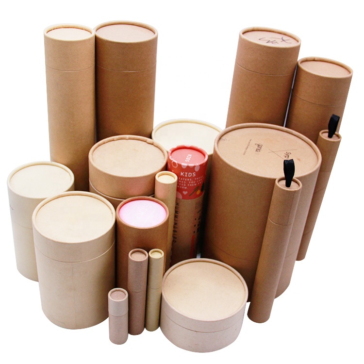 Wholesale High Quality Environmentally Friendly Material Round Paper Tube Kraft Paper Tube Packaging Box Cylindrical Packaging B