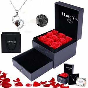 AYOYO Scatola per Gioielli a Forma di Rosa, Decorazione Romantica per la Casa, <span class=keywords><strong>Regalo</strong></span> di <span class=keywords><strong>San</strong></span> <span class=keywords><strong>Valentino</strong></span> per Amiche, Scatola per Gioielli Personalizzabile - Product Image 4