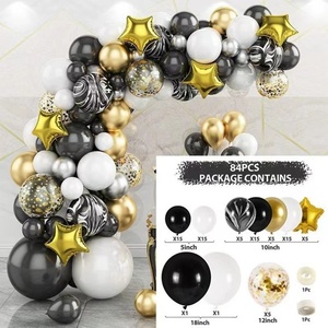 Kit de 84 ballons noirs pour guirlande d'arche, idéal pour la décoration de toile de fond de mariage, la Saint-Valentin et les fournitures de fête - Product Image 3
