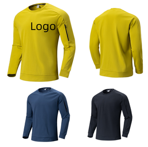 Camiseta Deportiva Personalizable para Hombre, para Fitness, Running, Entrenamiento, Primavera, Otoño, Invierno, Manga Larga, Cuello Redondo con Cierre - Product Image 1