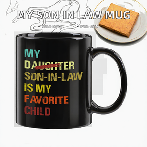 YHRJWN Tasse en céramique 11 oz « Mon gendre est mon enfant préféré » - Cadeau amusant pour belle-mère/beau-père, compatible lave-vaisselle et micro-ondes - Product Image 2