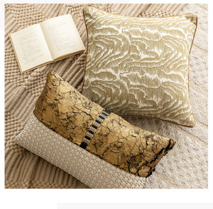 Housse <span class=keywords><strong>de</strong></span> coussin Jacquard 3D Golden Mountain Broderie carrée à motifs géométriques avec passepoil pour canapé ou <span class=keywords><strong>lit</strong></span> - Product Image 6