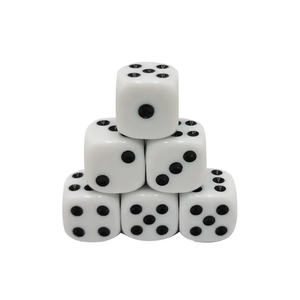 Atacado personalizado plástico redondo D6 <span class=keywords><strong>Dice</strong></span> acrílico branco jogo dados para crianças - Product Image 3