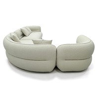 Canapé modulaire incurvé en tissu bouclé, style moderne, pour hôpital, salon, villa, hôtel, meubles OEM ODM