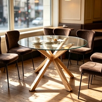 Table à manger minimaliste italienne convertible en verre trempé pour la maison, les appartements, les bureaux, les salons, les chambres, les balcons