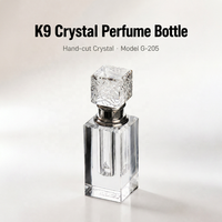 Flacon de parfum vide de 3 ml en cristal K9, flacon échantillon en verre taillé à la main, format voyage avec boîte en papier blanc WDY-G205
