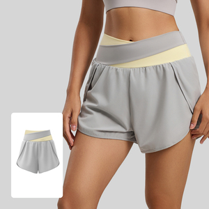 Shorts de yoga d'été confortables avec taille contrastante et tissu à séchage rapide - Product Image 5